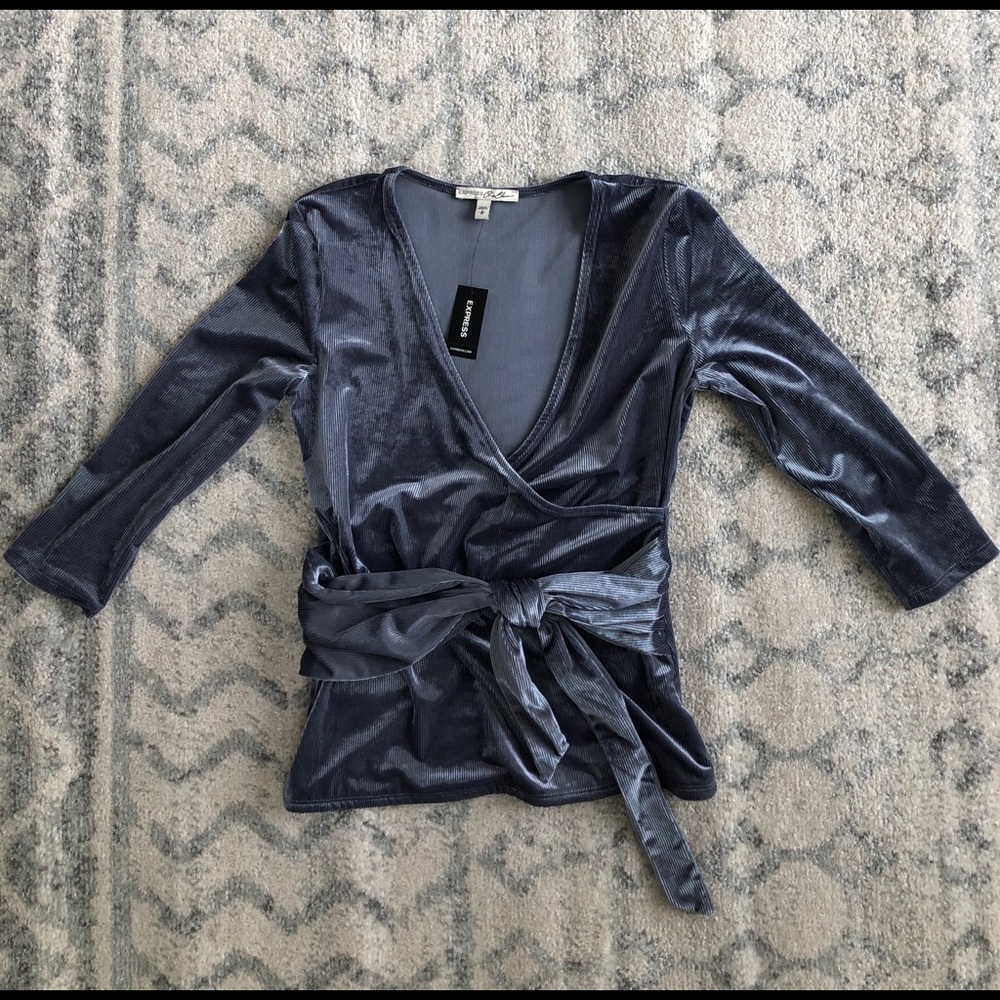 Express Ribbed Velvet Blouse
